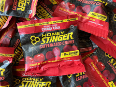 massive lot of 114 honey stinger energy chews caffeinated cherry cola 2027 dates