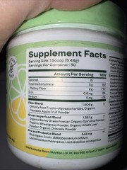 Bloom Greens & Superfoods Powder Strawberry Kiwi 30 Servings 5.8oz