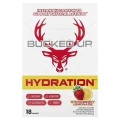 2 X Bucked Up, Hydration�, Strawberry Lemonade, 18 Packets, 0.6 oz (18 g) Each