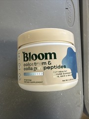 Bloom Colostrum & Collagen Peptides Unflavored 4.16 Oz EXP 01/27 NEW !