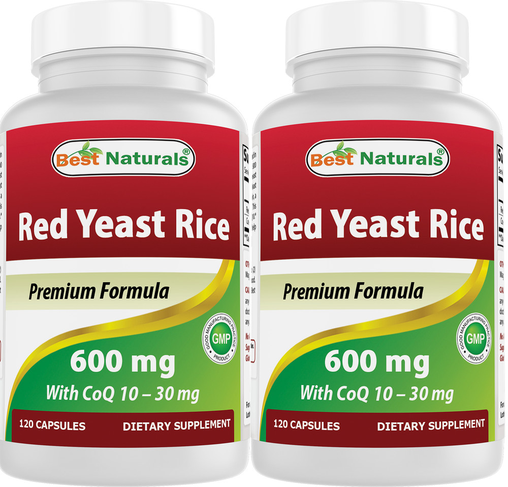 2 Pack Best Naturals Red Yeast Rice with CoQ10 120 Capsules