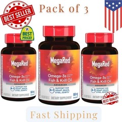 3 Pack – MegaRed Omega-3 Fish Oil + Krill Oil 500mg | 80 Softgels Each Best sale