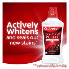 Colgate Optic White Advanced Teeth Whitening 32 Fluid Ounce (3 Pack), Red