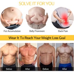 Men Sauna Waist Trainer Body Shaper Gym Sweat Belt Tummy Control Cincher Girdle