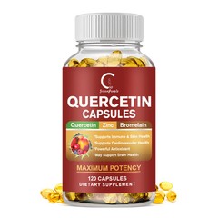 Quercetin with Bromelain & Zinc 1000mg per Serving, 120 Vegetarian Capsules