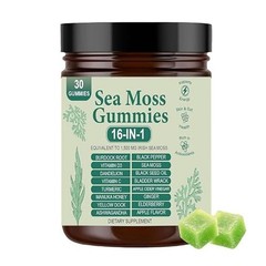 2X16 in 1 pure Sea Moss Gummy | Irishmoss Extract 6000Mg | Green Apple Flavor