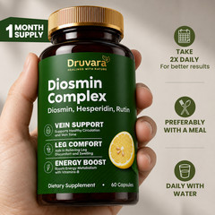 Druvara Diosmin Complex Supplement Vascular Health & Vein Support 60 Capsules