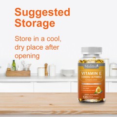 670mg Vitamin E 1000 IU – 240 Softgel Capsules Anti-aging