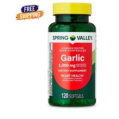 Spring Valley Odor-Controlled Garlic Softgels 1000mg 120 Count