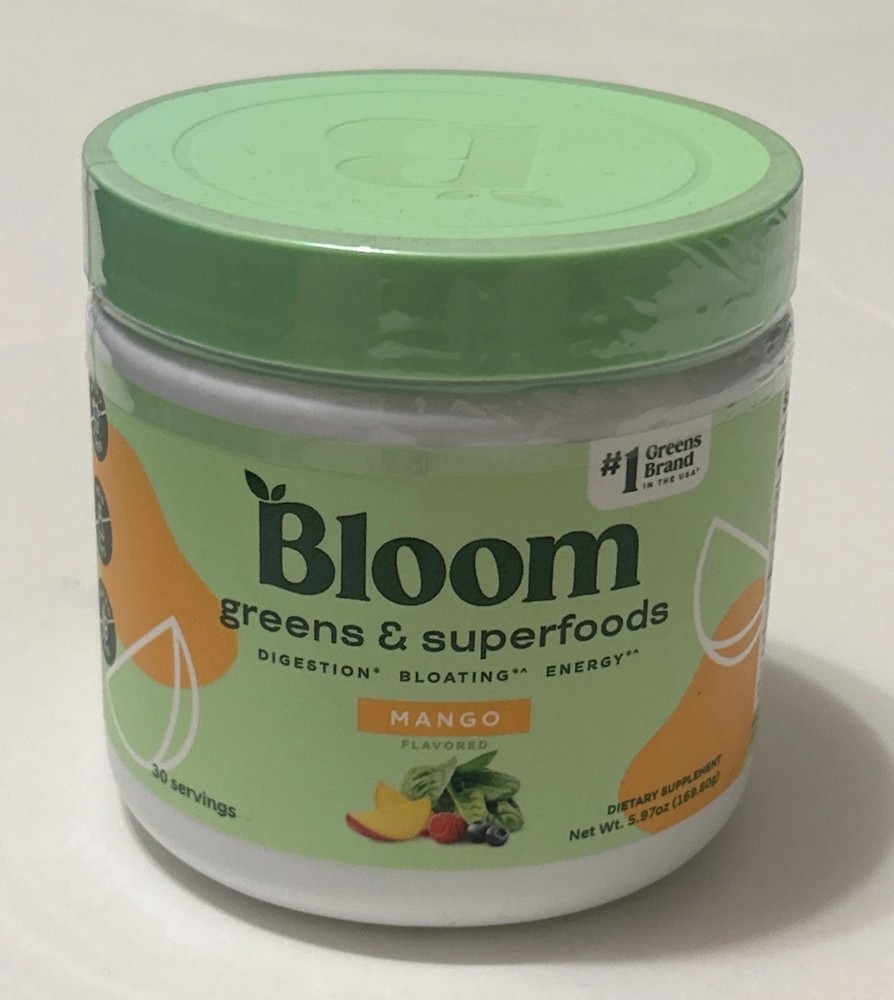 Greens & Superfood By Bloom 5.97oz MANGO 🥭 30 servings Exp 6/2027