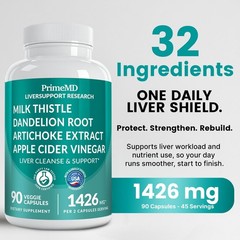 32-in-1 Liver Support with Milk Thistle Supplement – Liver Detox with Sily