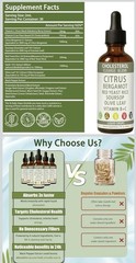 Resona Citrus Bergamot Drops for Cholesterol Levels, HDL/LDL Balance, 2oz / 60ml