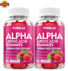 Pack of 2 Alpha Lipoic Acid Gummies 1000MG with Biotin, High Absorption Chewable