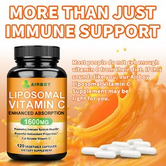 120pcs Liposomal Vitamin C 1600mg – High Absorption, Fat Soluble Vit Supplements