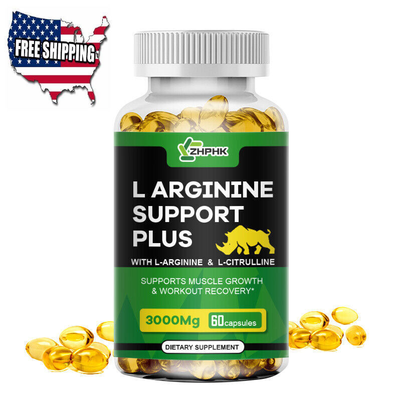 Nitric Oxide Booster Supplement – L-Arginine 3000mg – 60 Capsules – ED Support