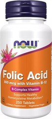 Folic Acid 800 Mcg + B-12 (Cyanocobalamin) 25 Mcg, B Complex Vitamin, 250 Count