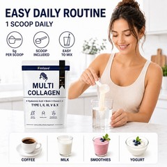 2x Multi Collagen Peptides Powder with Biotin, Hyaluronic Acid Type I,II,III,V,X