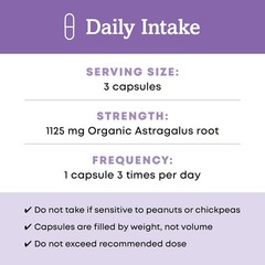 Oregon’s Wild Harvest Non-GMO Certified Organic Astragalus Capsules EXP 09/2026