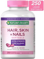 Nature’s Bounty HAIR SKIN and NAILS 250 Softgels Multivitamin 5000 mcg Biotin