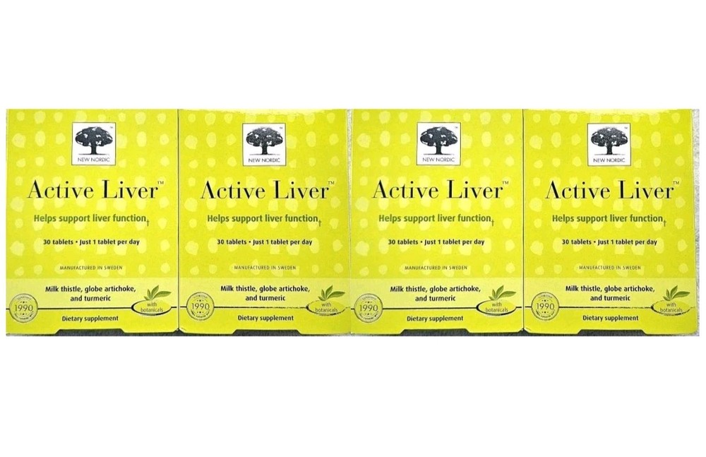New Nordic Active Liver Lot Of 4 Boxes of 30 Tablets (120 Total) – Exp 05/2028