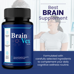 Brain Vex Capsules For Memory Focus & Clarity BrainVex Supplement Pills (60 ct)