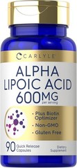 Alpha Lipoic Acid 600mg per Serving 90 Capsules- Non-GMO & Gluten Free