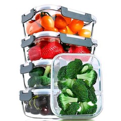 M MCIRCO [5-Packs, 30 Oz] Glass Meal Prep Containers with Snap Locking Lids G…