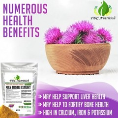ORGANIC MILK THISTLE EXTRACT POWDER Antioxidants Silymarin for Liver Health 250G