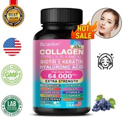 Collagen Peptides Type I II III V X – Biotin, Keratin, Hyaluronic Acid