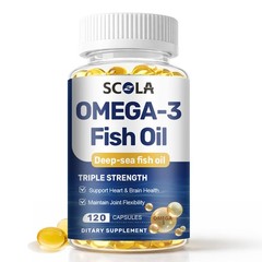 Omega 3 Fish Oil Capsules Triple Strength EPA & DHA, Burp-Less 120 sofgels NEW