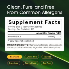 NatureBell Berberine 500mg – 300 Capsules – 97% Pure 300 Count (Pack of 1)