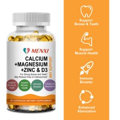 Calcium 1500mg Magnesium 400mg Zinc 25mg Vitamin D3 600iu Bone Muscle Health 120