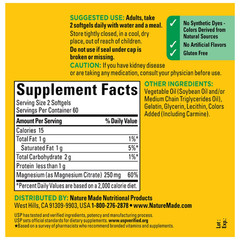 Nature Made Magnesium Citrate 250mg Muscle, Nerve, Bone&Heart Support Supplement