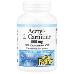 2 X Natural Factors, Acetyl-L-Carnitine, 500 mg, 120 Vegetarian Capsules