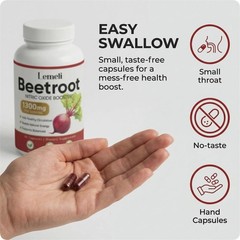 Lemeli Beetroot – 1300mg, Lemeli Beet Root Supplement 60 Capsules （1-5 pack）