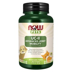 NOW UC-II Advanced Joint Mobility for Dogs Cats – 60 Chewable Tablets