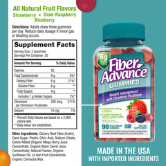 Fiber Advance Weight Management Gummies with Chromium Fiber Supplement, Natural