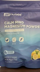 Nulsee Calm Mind Magnesium Powder Drink Mix Lemon 0g Sugar Vegan 20 Pack 90g