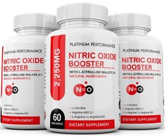 L-Arginine Nitric Oxide Booster 750mg, 180 Capsules, 60 Servings L-Citrulline