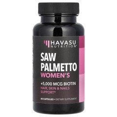 2 X Havasu Nutrition, Saw Palmetto Women’s + Biotin, 60 Capsules