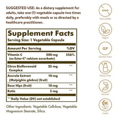 SOLGAR Ester-C Plus 500 mg Vitamin C (Ester-C Ascorbate Complex) 250 Vegetable