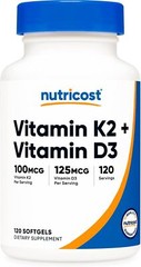 Nutricost Vitamin K2 (MK7) (100mcg) + D3 (5000 120 Count (Pack of 1)