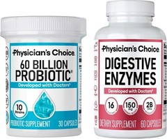 Choice 60 Digestive Probiotic & Billion Enzymes Digestive Health STEAMING Physic