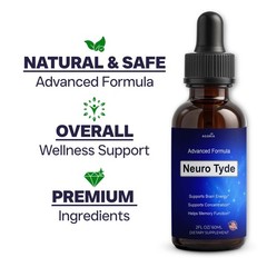(2 Pack) Neuro Tyde Nootropic Brain Health Support Drops, NeuroTyde Brain Drops