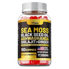 Sea Moss, Black Seed Oil, Ashwagandha, Ginger, Shilajit 100pcs – Energy & Detox