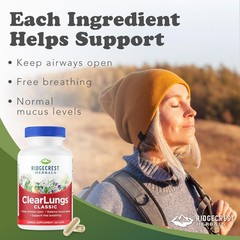 RidgeCrest Herbals ClearLungs Classic Natural Lung and Nasal Daily Health Sup…