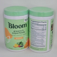 Bloom 2 Pk Nutrition Greens & Superfoods Powder MANGO – 25 Serving Exp Jan 2027