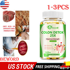 1-3PCS Anti-Parasite & Candida Cleanse Supplement Body Colon Detox 120 Caps
