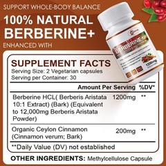 Berberine capsules help maintain cholesterol health and reduce inflammation 60pc