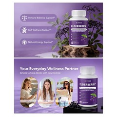 Quality Elvera Elderberry Gut Support Complex – Organic Black Elderberry Soft Ca